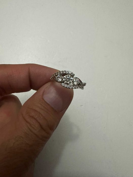 INEL AUR alb 18K + 1 Diamant = 0.45CT + 26 Diamante = 0.60CT - Vintage