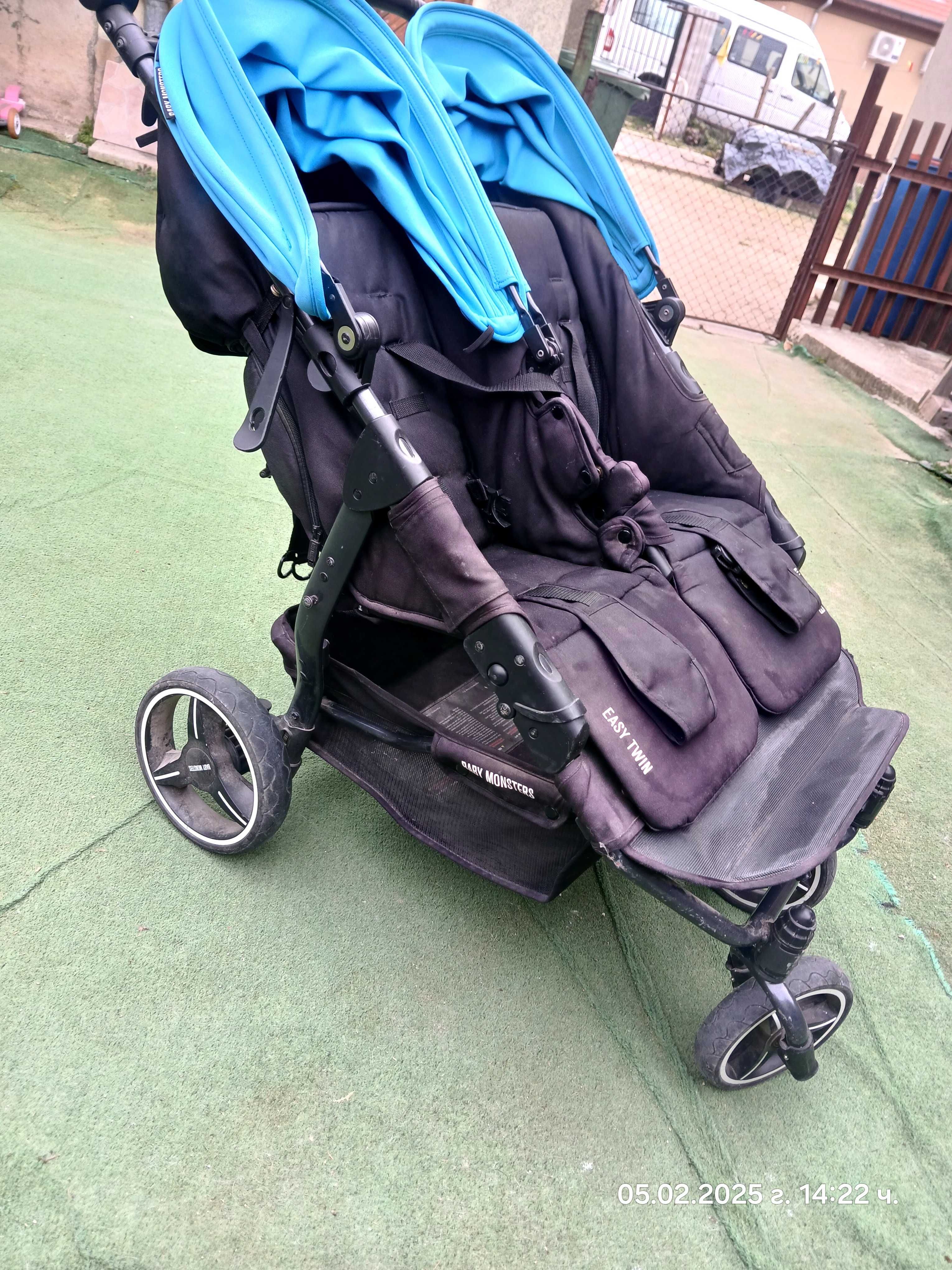 Количка за близнаци Baby monster easy twins