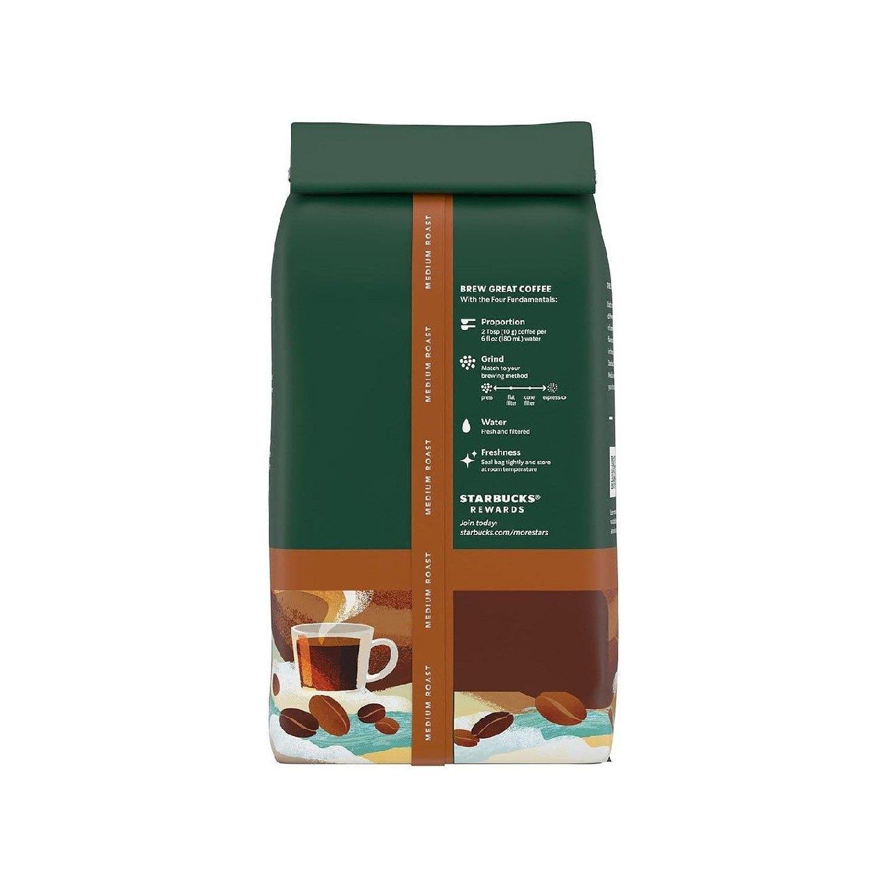 Кофе в зернах Starbucks средней обжарки — смесь для завтрака — 100%