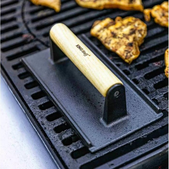 Presa dreptunghiulara pentru carne, hamburgeri, din fonta, 21 x 10,8