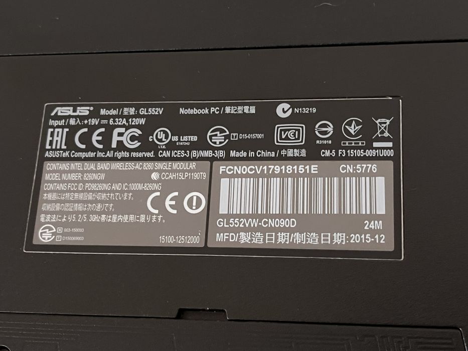 Laptop Asus ROG GL552V i7-6700H, 8GB RAM