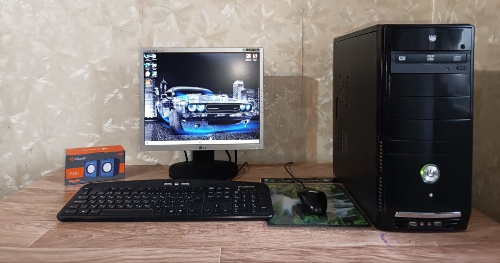 Компьютер 2-х ядерный в полном комплекте Intel Core 2 Duo с монитором.