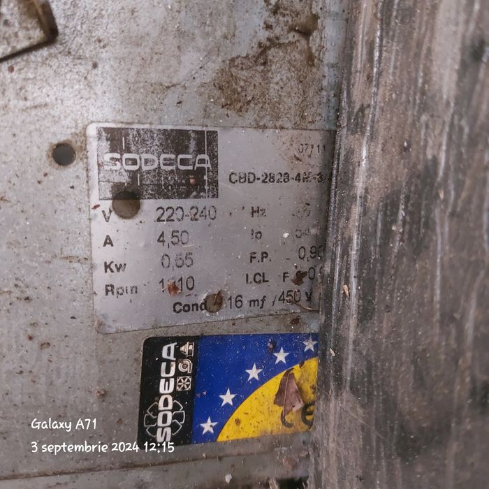 Ventilator centrifugal carcasat