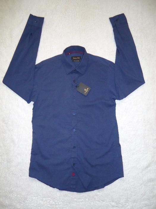Camasa denim barbati slim fit maneca lunga 4 pense cambrata