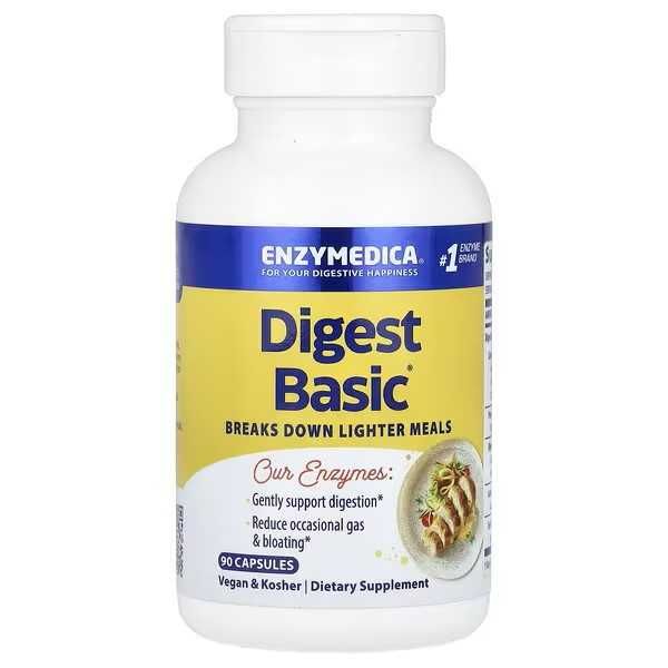 Enzymedica, Digest Basic, добавка с основными ферментами, 90 капсул