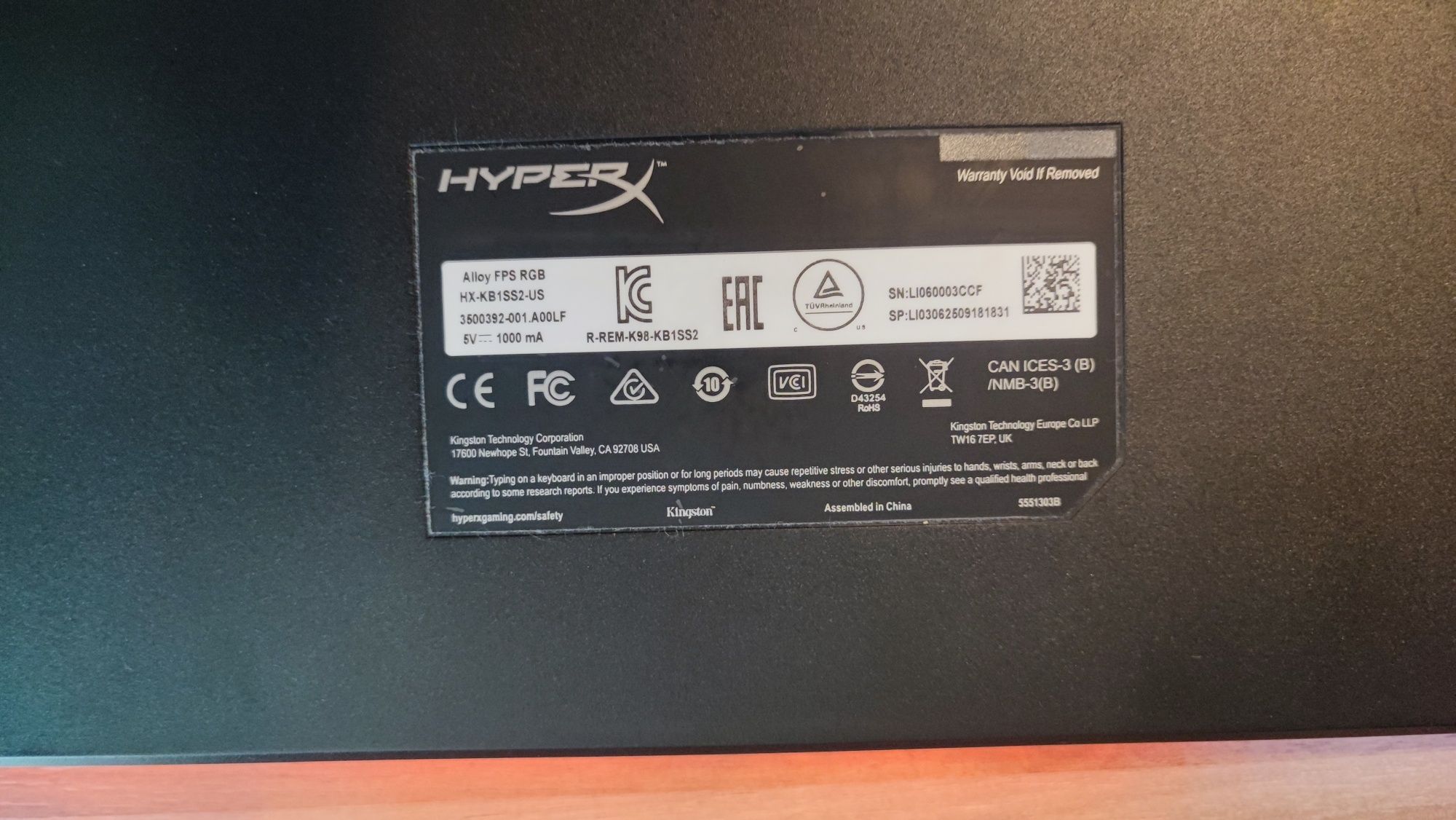 Геймърска механична клавиатура - HyperX Alloy FPS RGB