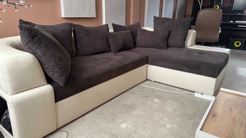 Разтегателен ъглов диван, ляв ъгъл