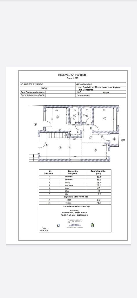 Casa P+M partial,teren 401 mp  (3 dormitoare,3 bai