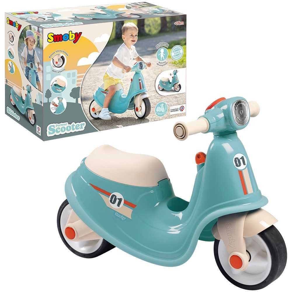 Scuter Smoby Scooter Ride-On pentru copii albastru/ROZ