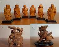 Statuete Feng Shui |Qi Lin si Elefant| lemn de Santal, cismir