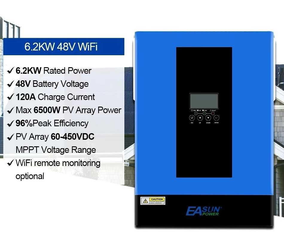 Invertor EASUN Offgrid 48V  SMG III, 6.2KW Sinus Pur si modul WIFI