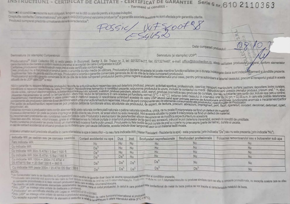 Vand ceas dama Fossil