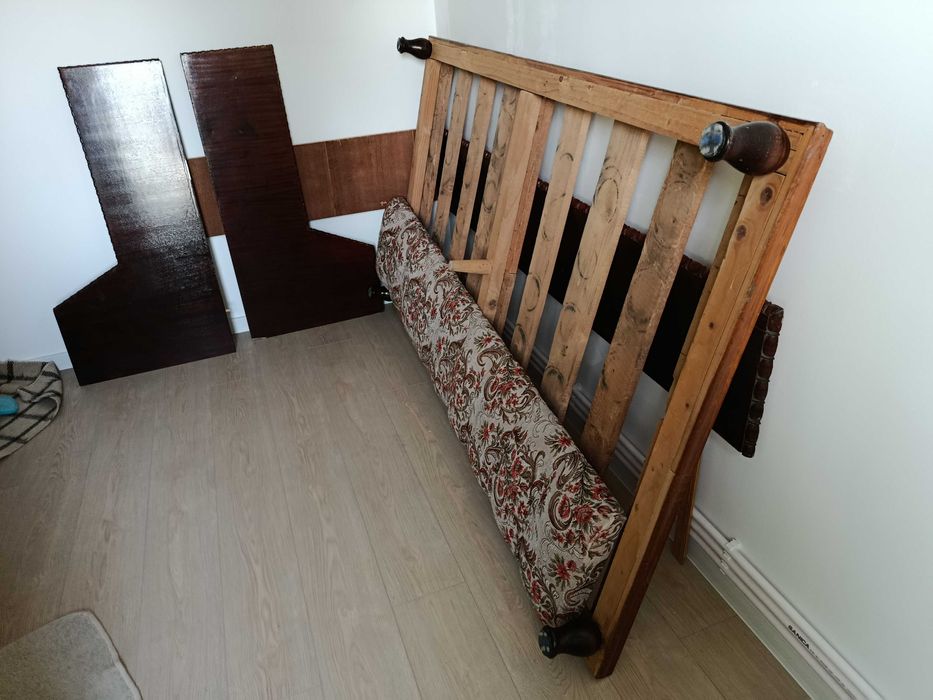 pat lemn/PAL aprox 210*135 cm tip somiera cu protectii laterale