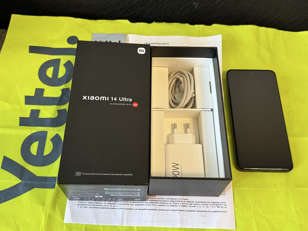 КАТО НОВ 512GB Xiaomi 14 Ultra 16GB 5G Гаранция A1 2026г. Black