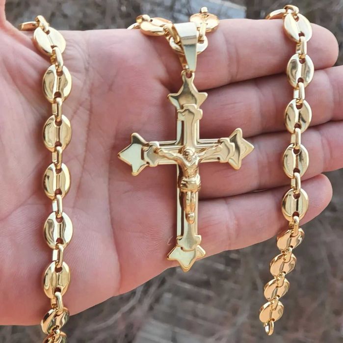 нови позлатен ланци  с 14к златна баня.