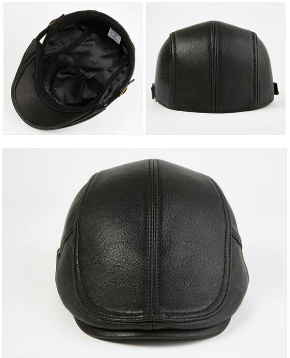 Мужская кепка шапка козырек из натуральной кожи мужской табий кожа хак