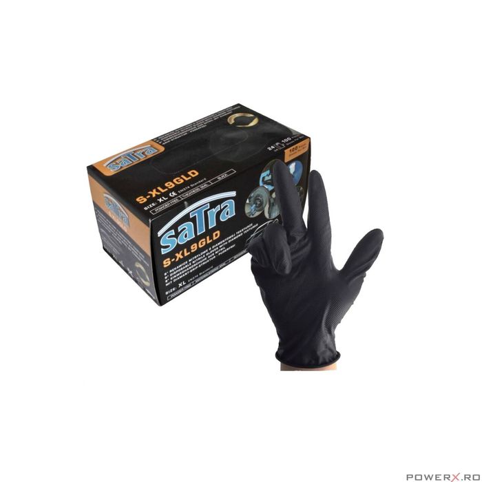 Manusi de nitril pentru mecanica auto, unica folosinta, textura