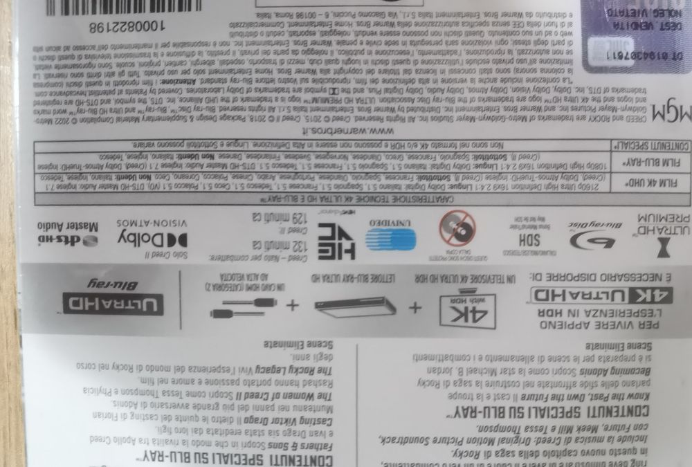 Colecție filme steelbook 4K bluray Creed 1 2 3 steel book nou sigilat