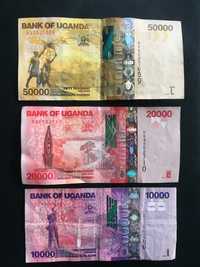 Uganda bancnote. Set