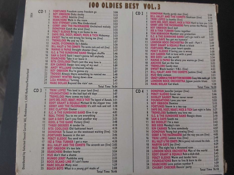 Muzica internationala (100 oldies best) in format CD track 4 discuri