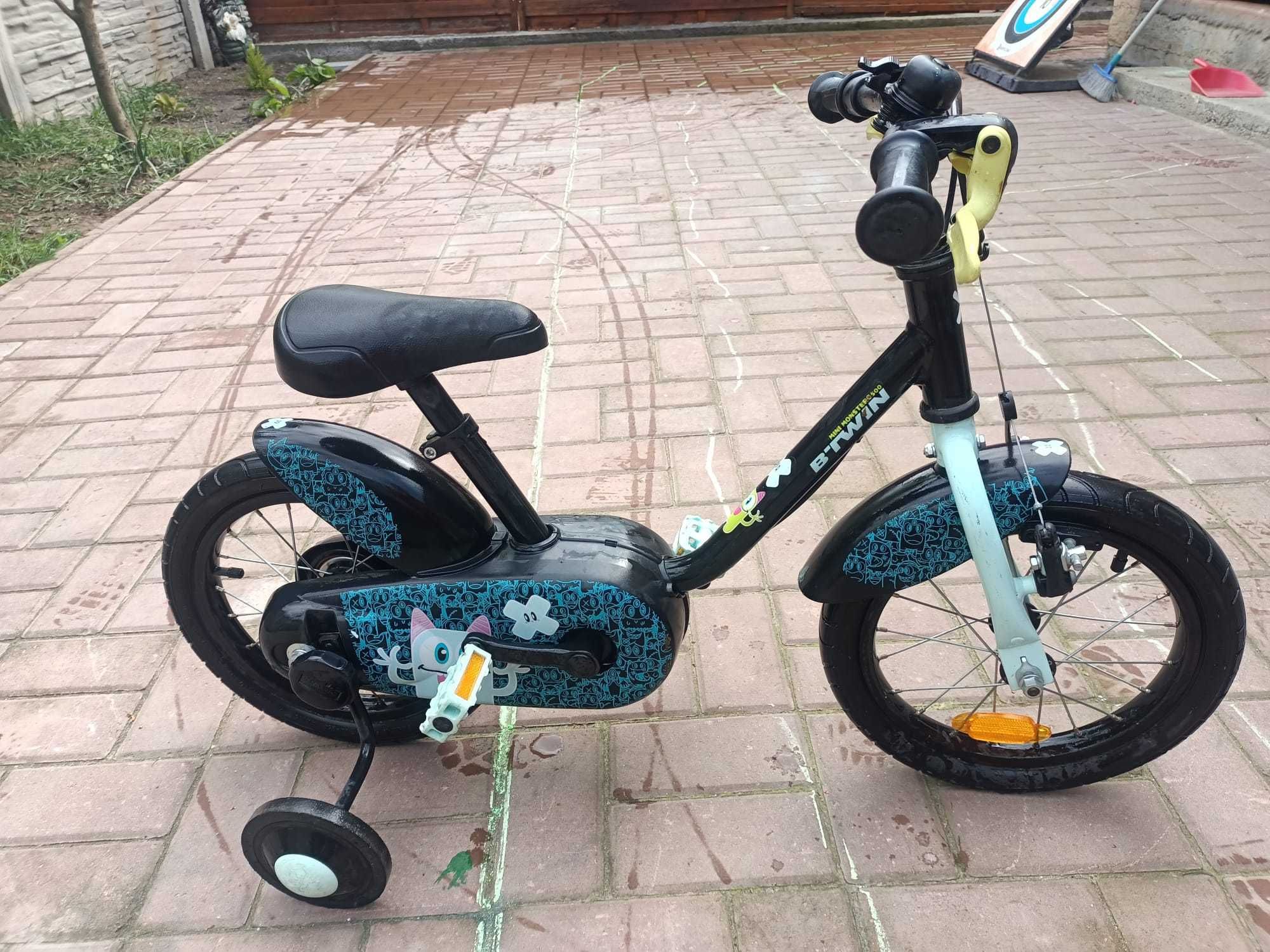 vand bicicleta copii 3-5 ani cu roiti ajutatoare btwin