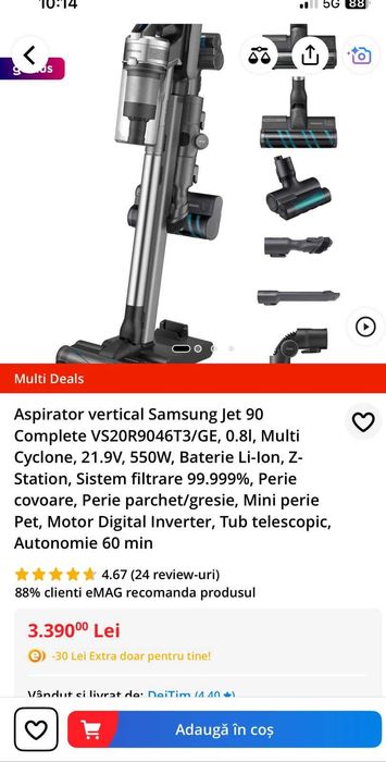 Aspirator vertical Samsung Jet 90
