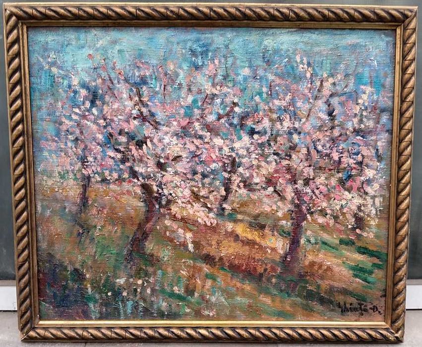 Tablou vechi - livada - semnat Ghiata D