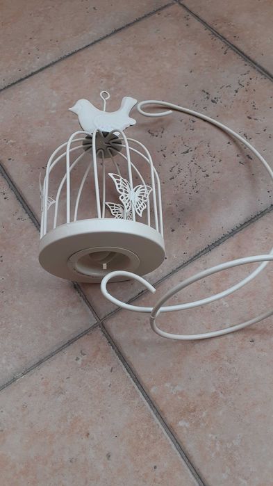 фенер-свещник метален, дизайнерски тип клетка за птици, ретро, за свещ