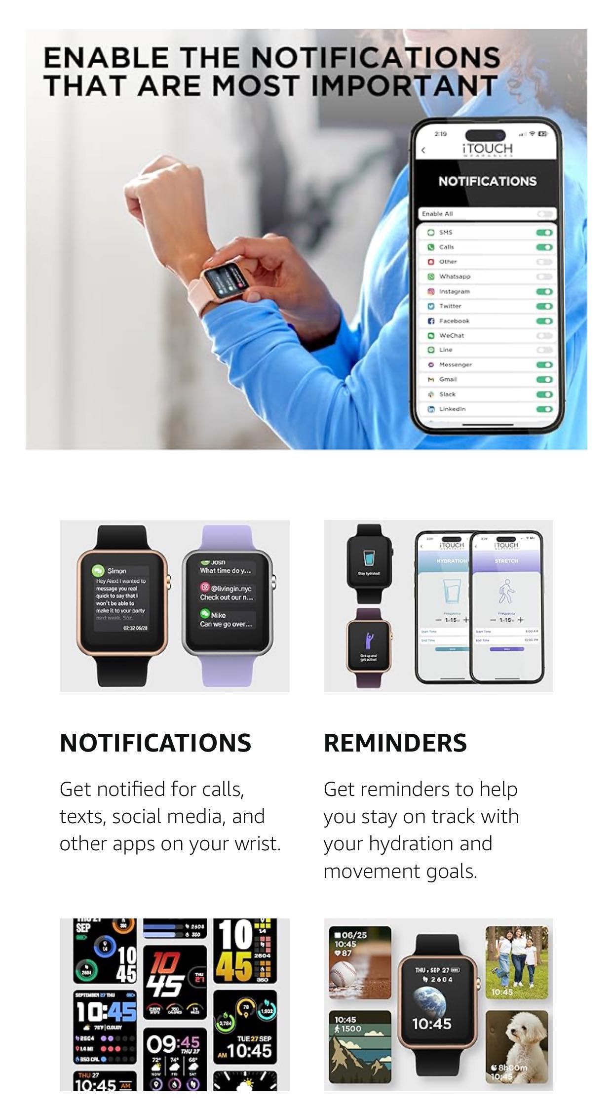Нов Мъжки Смарт часовник iTouch Air 4 - Bluetooth Connectivity