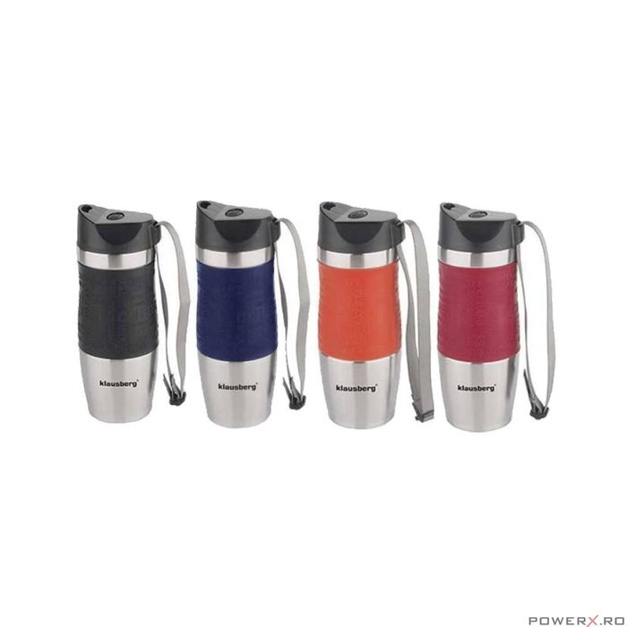 Termos din inox, negru, capacitate 380ml, Klausberg