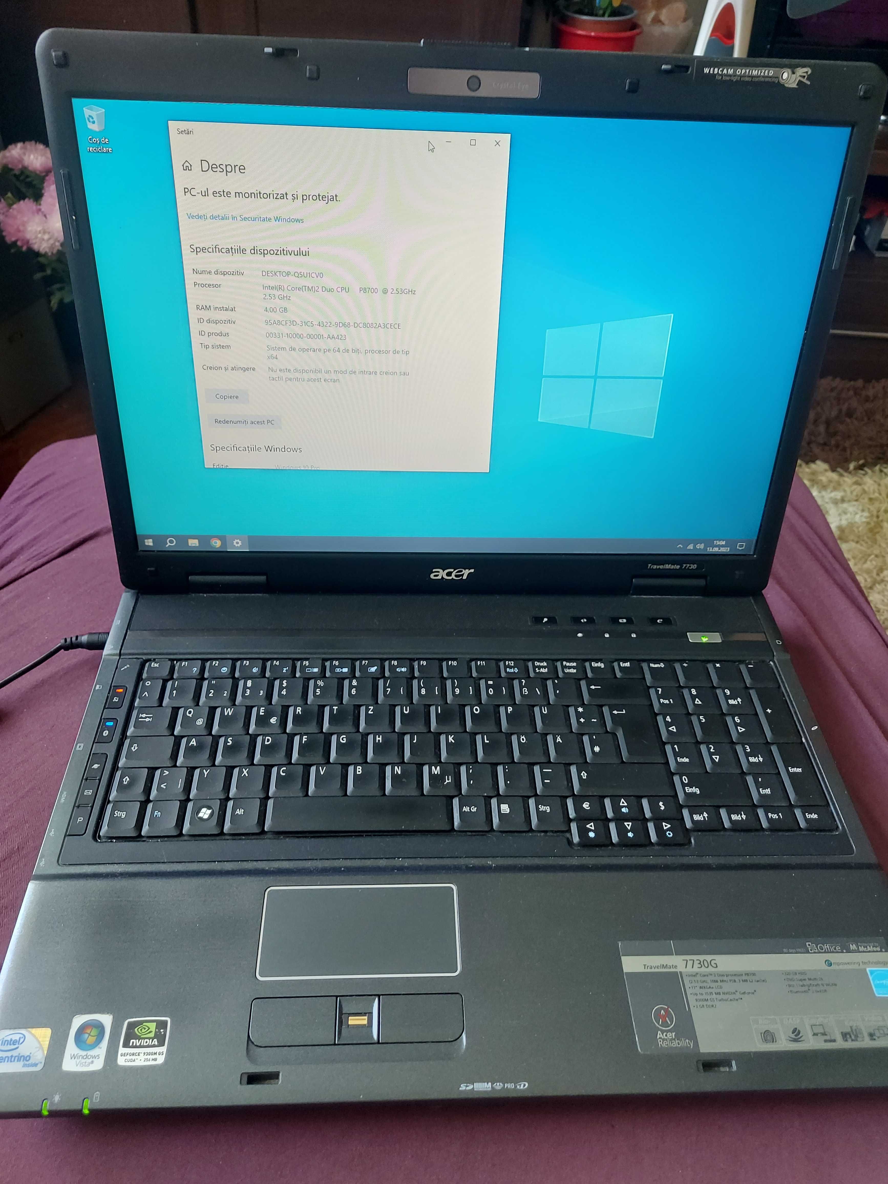 Laptop Acer TravelMate 7730 funcțional