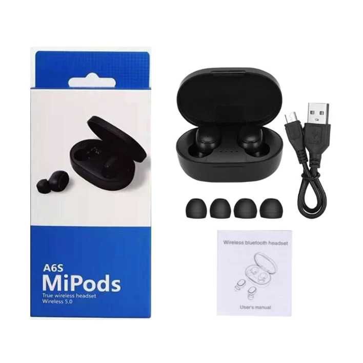 Безжични стерео слушалки MiPods A6S Bluetooth V5.1, хендсфри, блутут