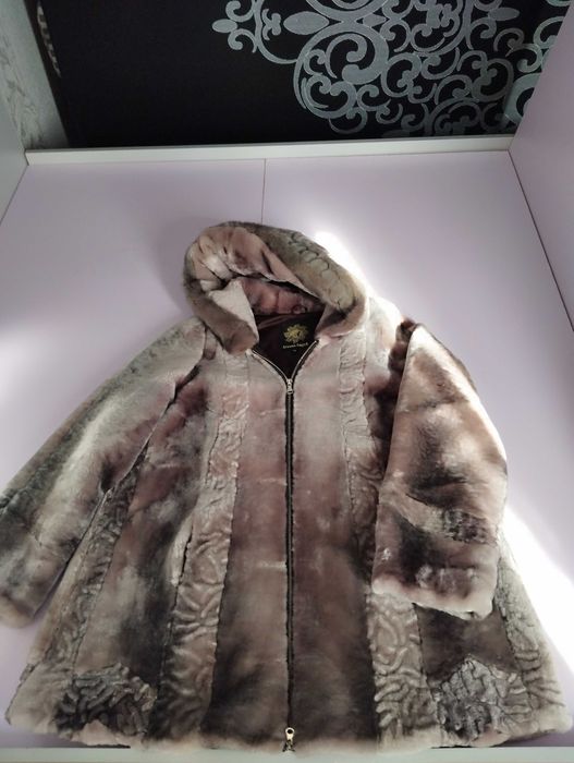 Шуба натуральная мутон, норка