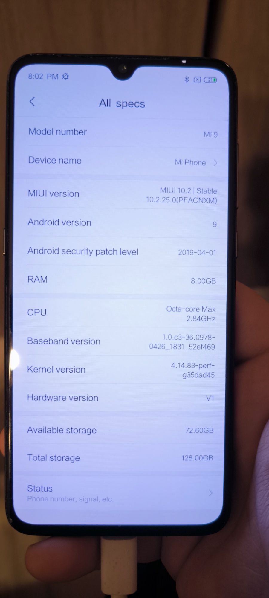 Xiаomi 9 8/128 GB памет