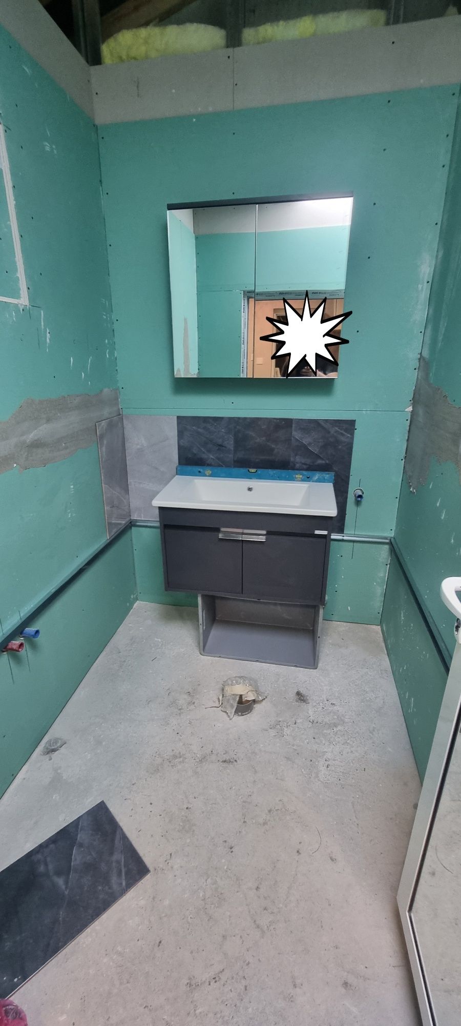Шкаф за баня с мивка МДФ