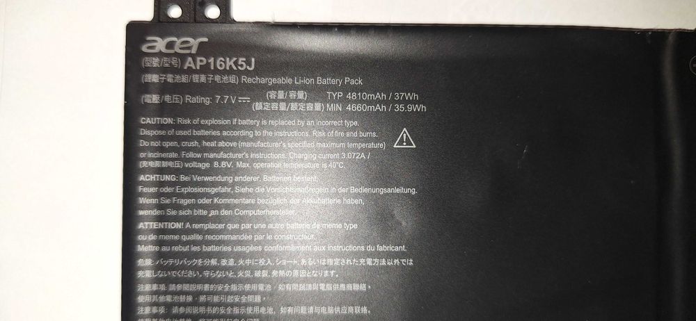 Acumulator baterie originală Acer ChromeBook cu 7.7V, 4810mAh