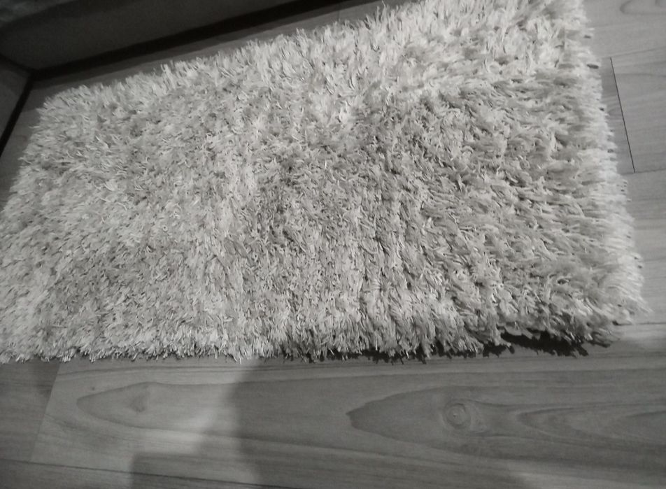Covoare shaggy albe 80 x 120 groase 2 bucati