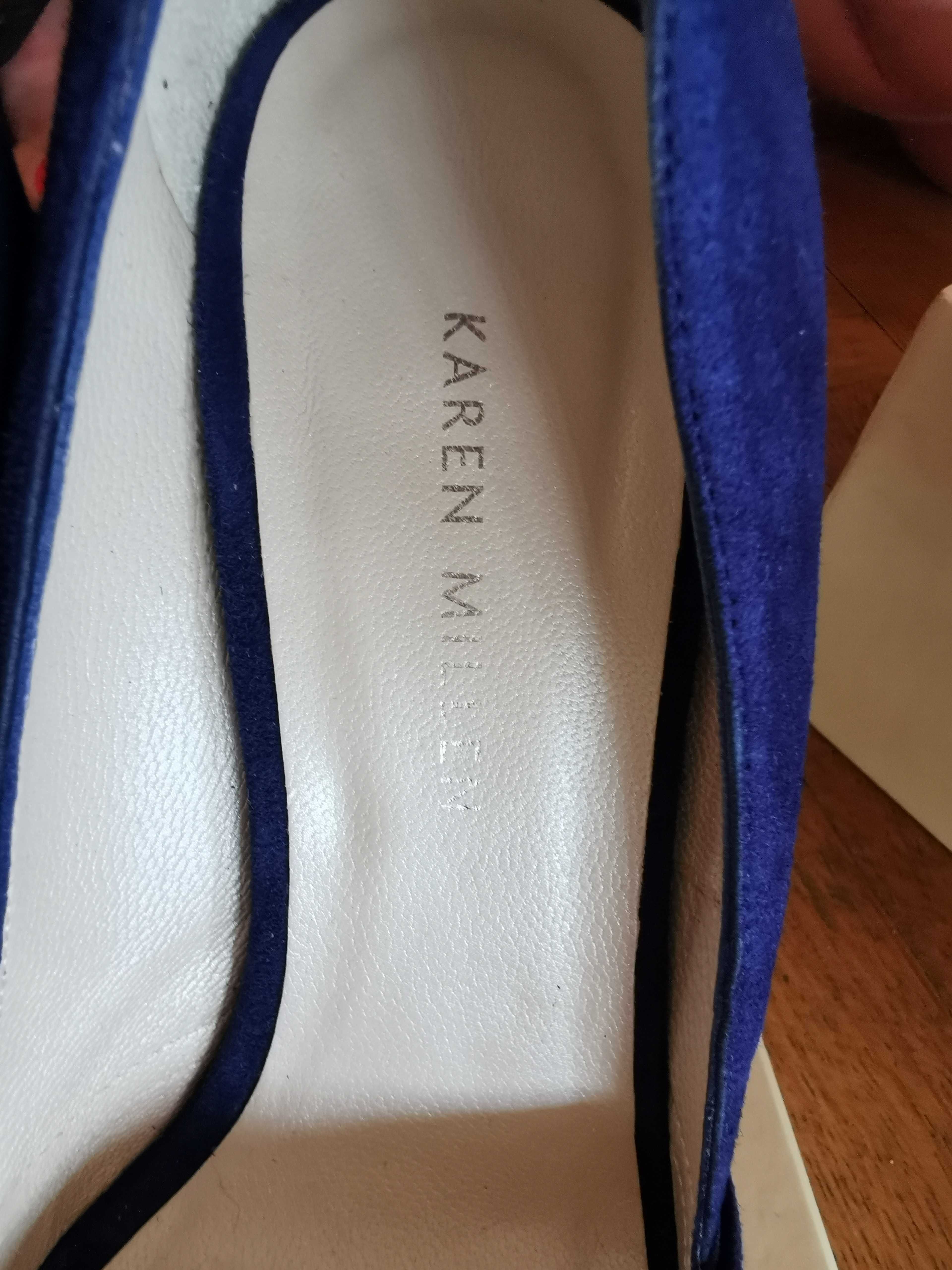 Обувки висок ток, Karen Millen, 38 номер, НОВИ, Navy Blue цвят