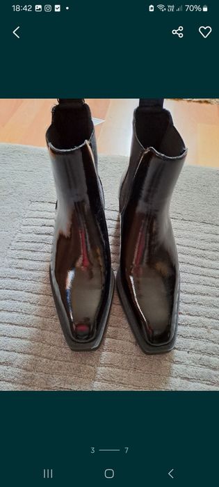 Ghete Zara de lac cu vârf ascuțit,model Balmain