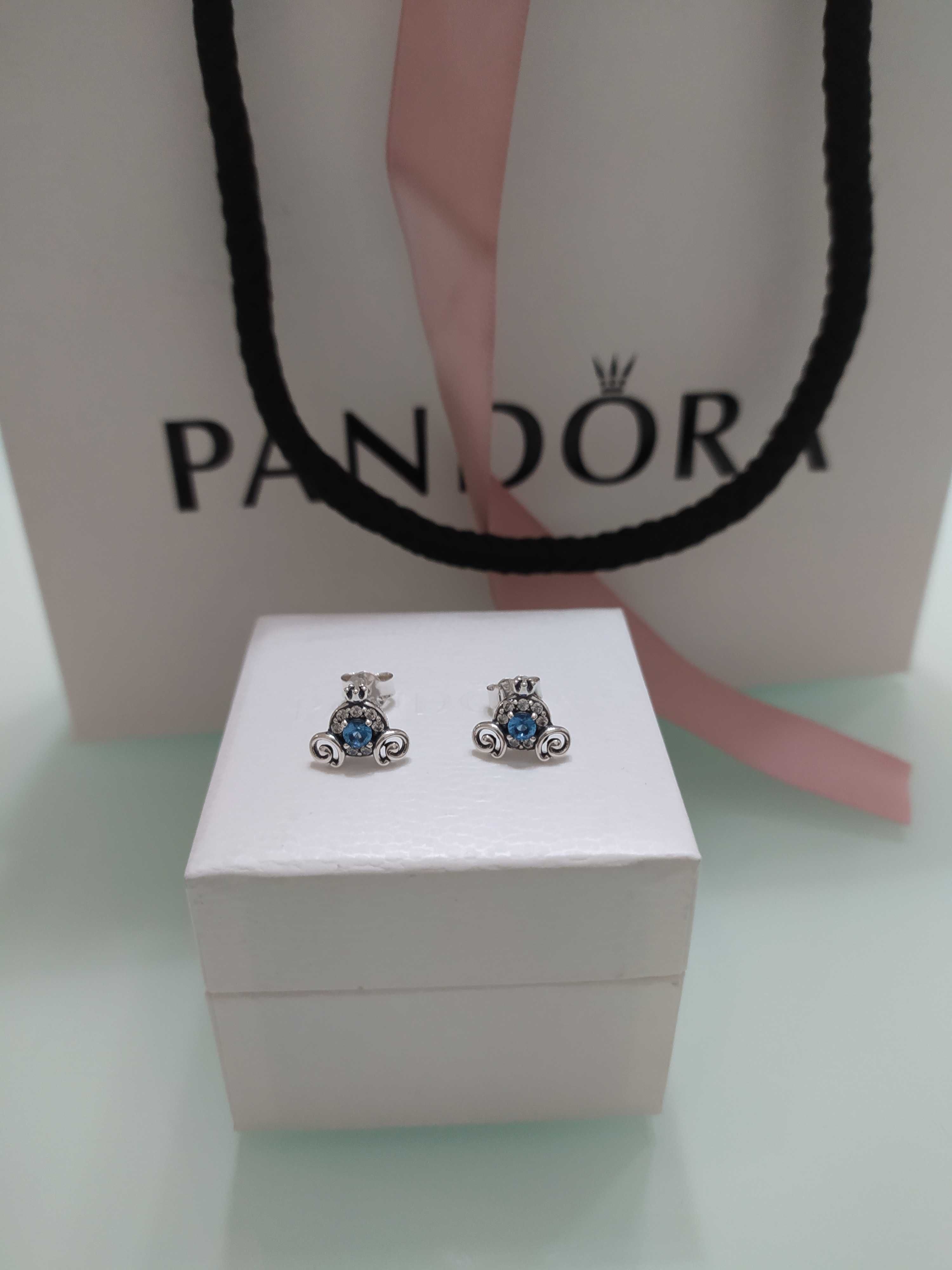 НОВО!Сребърни оригинални обеци и колиета PANDORA ALE S925 ПАНДОРА+Кути