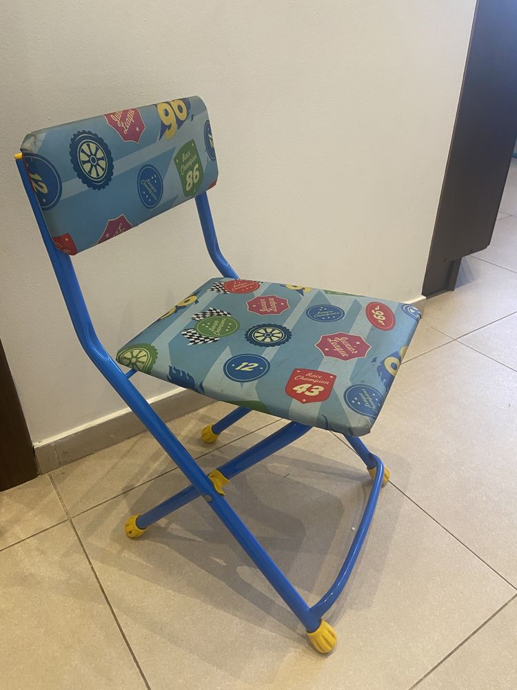 Детский стол со стулом Азбука синий