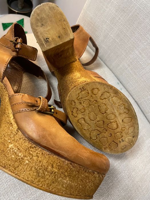 Pantofi funky toc gros, platforma, piele dama 39