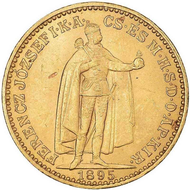 Moneda istorica din Aur - 20 coroane Ungaria Franz Joseph I 6.77 g
