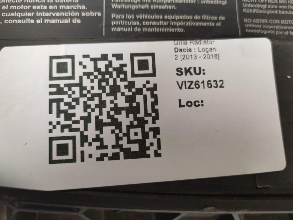 Grila Radiator Dacia  Logan 2 2013 2014 2015 2016 Original In Stare Bu