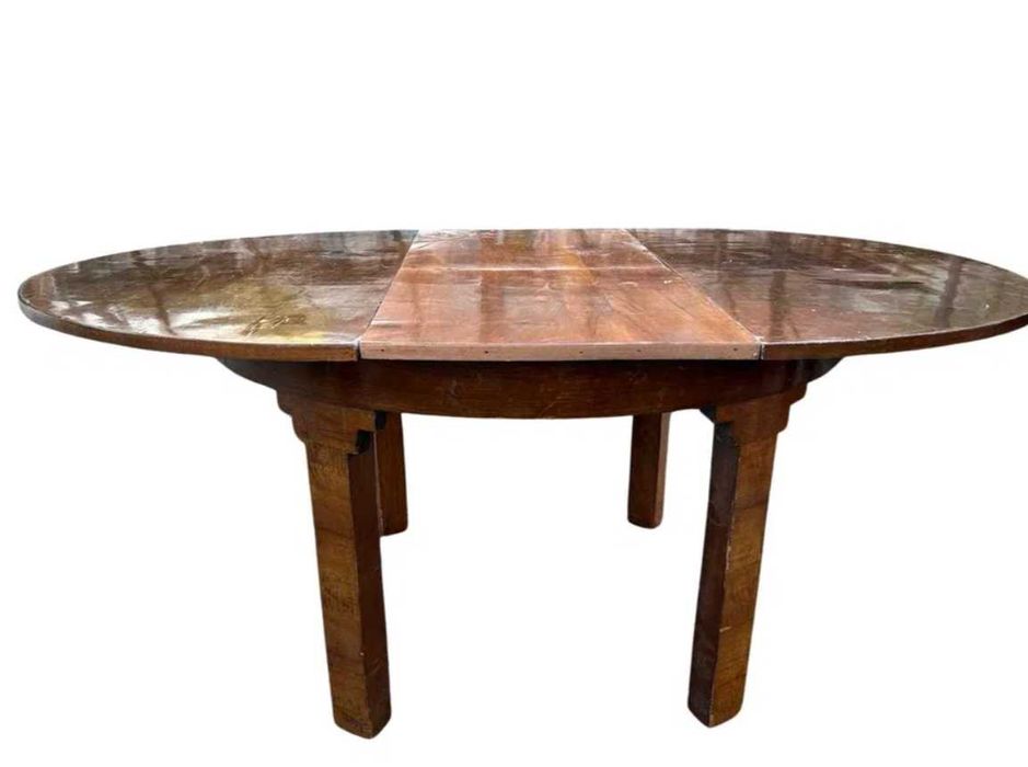 Masa lemn de nuc 8 persoane cu geam de sticla inclus