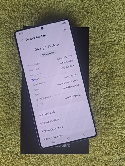 Vând/Schimb Samsung S25 Ultra 5g White Garanție Emag Ca Nou Dual Sim F
