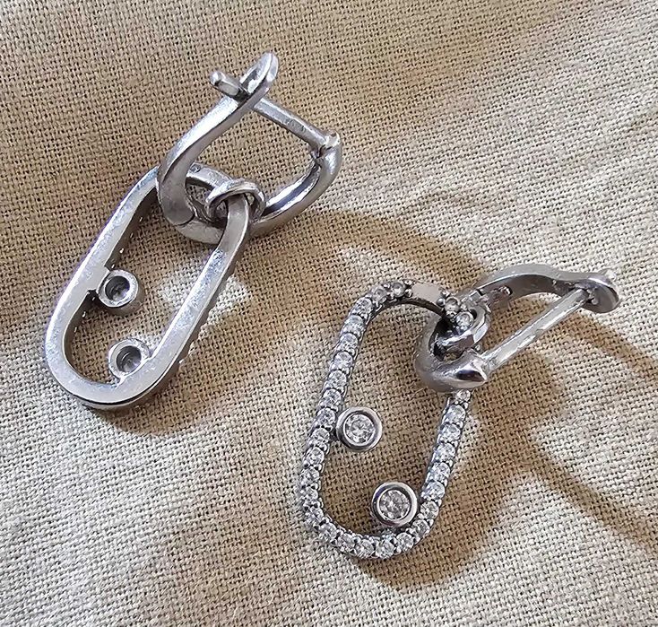 Сребърни обеци 925 , сребърен пръстен за всички размер с ластик