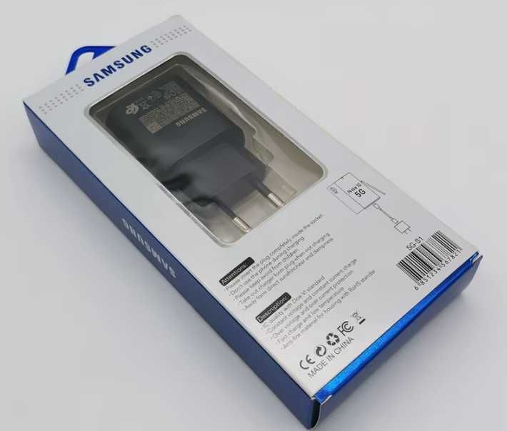 Samsung 25W супер бърз адаптер за зареждане с кабел тип C
