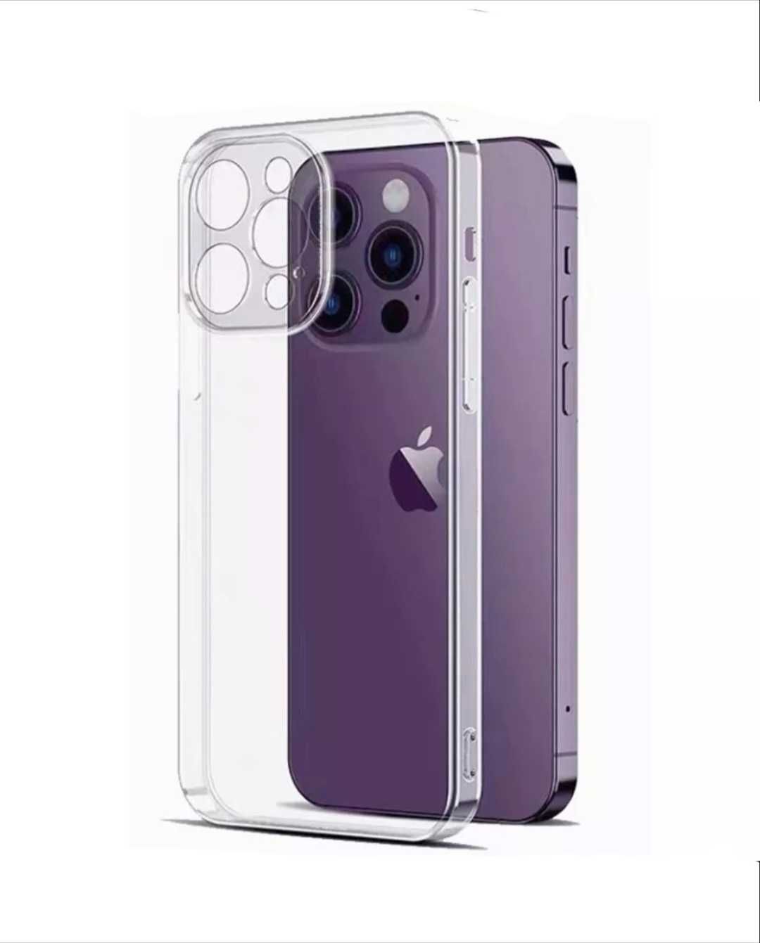 Husa iPhone 14 Pro Max Silicon Slim Transparenta cu Protectie Camera
