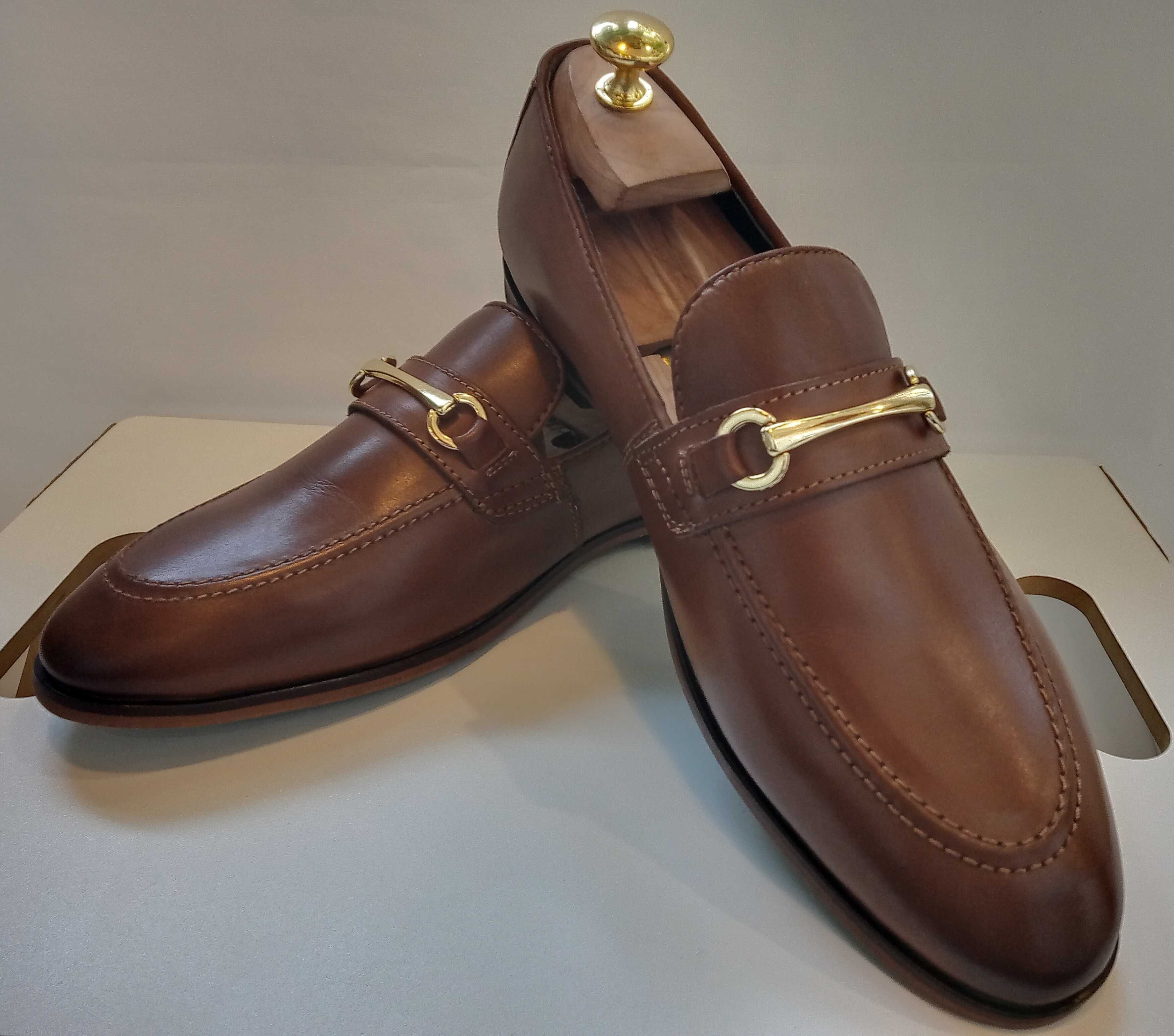 Pantofi loafers bit 43 premium ZIGN London piele moale NOI